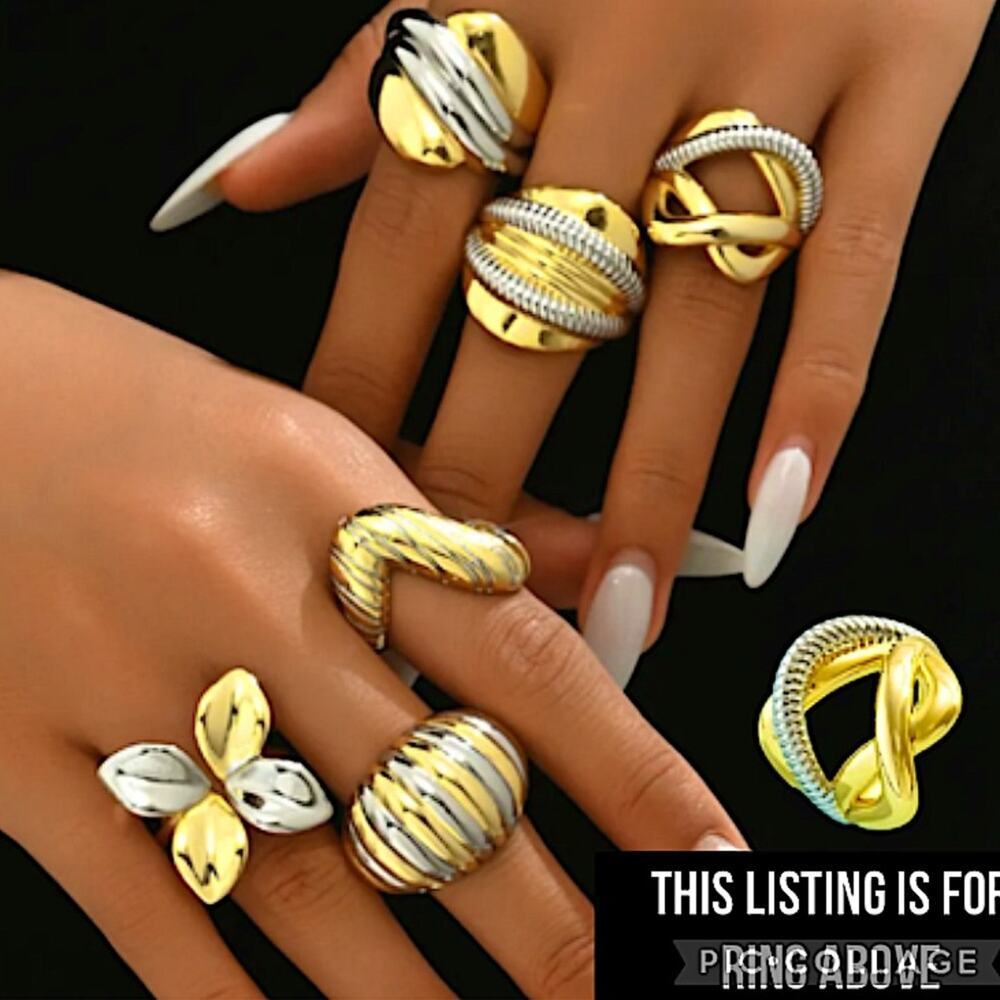 Stainless Steel Statement Ring, Boho Exaggerated Big Large
